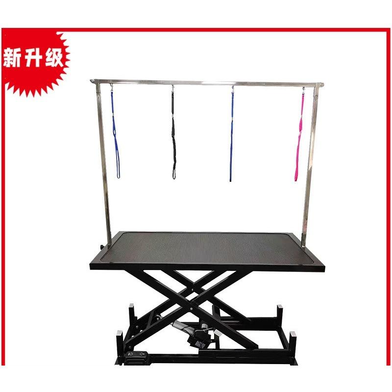 Pet Grooming Table Lift & Rotate Air-Pump Hydraulic Dog Cat Beauty Desk 360° Swivel 80×50 cm Non-Slip Top for Small-Medium Large