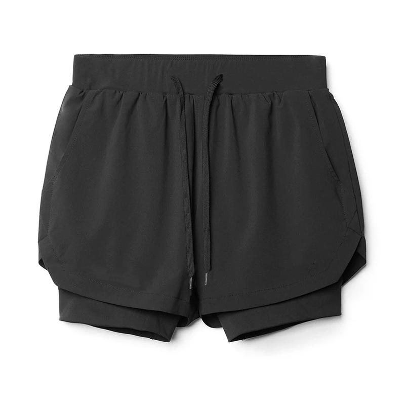 Crazy Muscle Men's Sports and Leisure Shorts Double Layered Marathon Basketball Fitness Quick Drying Shorts