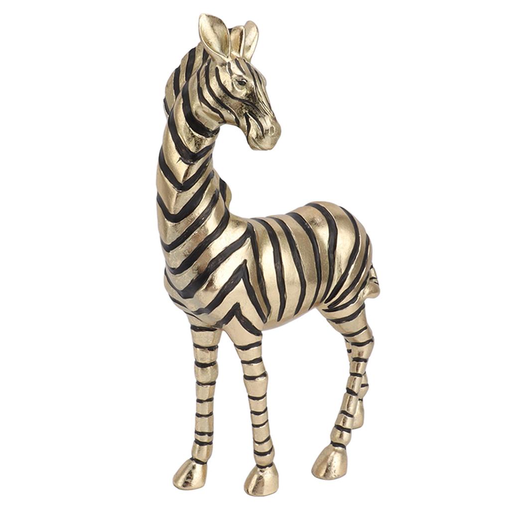 Resin Zebra Statues Gold Vivid Slip Resistant Compact Simulated Animal Statues for Home Decoration