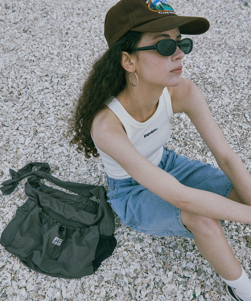Magoodgan Bucket 9111 Nylon Grey Crossbody Bag