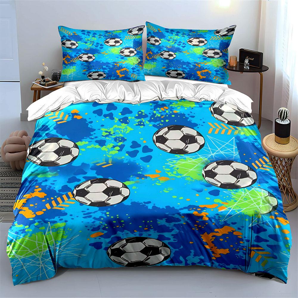 Soccer Balls, Abstract Splashes. Bedding Sets Duvet Cover Sets Duvet Covers Pillowcases(1 * Duvet Cover 2 * Pillowcases, Without Duvet Insert)