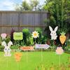 Easter Party Decorations, Happy Easter Banner and Hanging,Living Room Wall Layout Pull Flag Pendant Cute Color Bunny Pull Flower