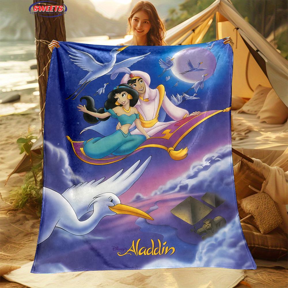 

6 Sizes Princess Aladdin Blanket, Sofa Bed Cover Four Seasons Soft Fluffy Quilt Blanket, Indoor Outdoor Leisure Nap Blanket Gift 75x90cm(30x35in)