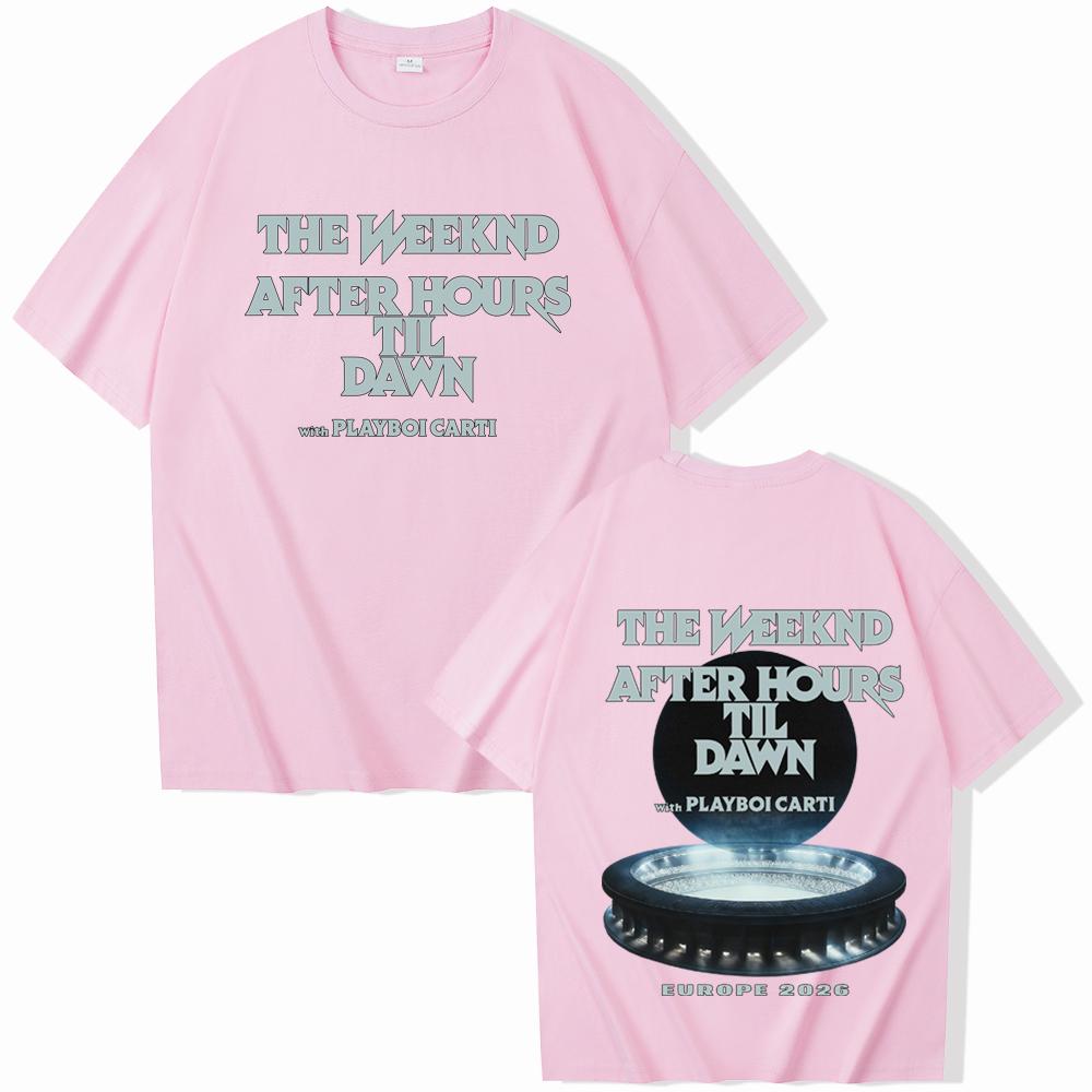 New THE WEEKND After Hours Til Dawn Europe Tour High Quality Casual Tshirt Harajuku Short Sleeve Oneck Cotton Shirt Gift