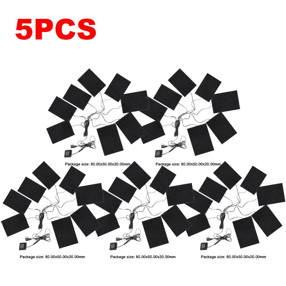 1-5PCS Jacket Heater Pads Electric Heating Clothing Warmer 3 Levels Heating Warmer Pad For Winter Outdoor Skiing Camping Hiking