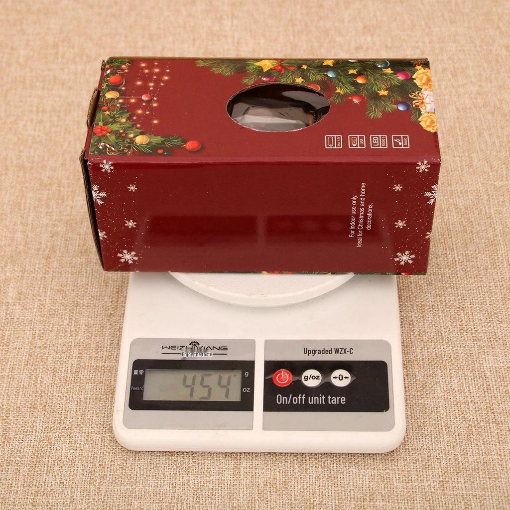 USB Music Snowing Christmas Light-Up Resin Figurine Carousel Decoration