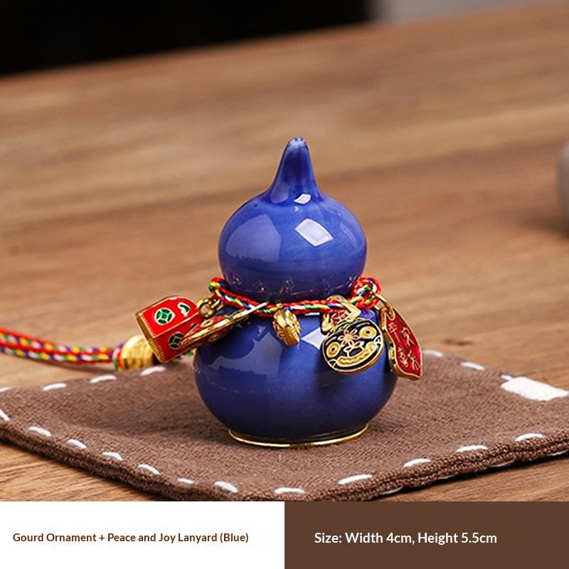 Mini Colorful Ceramic Gourd Lucky Home Decor Handmade Ornament for Prosperity