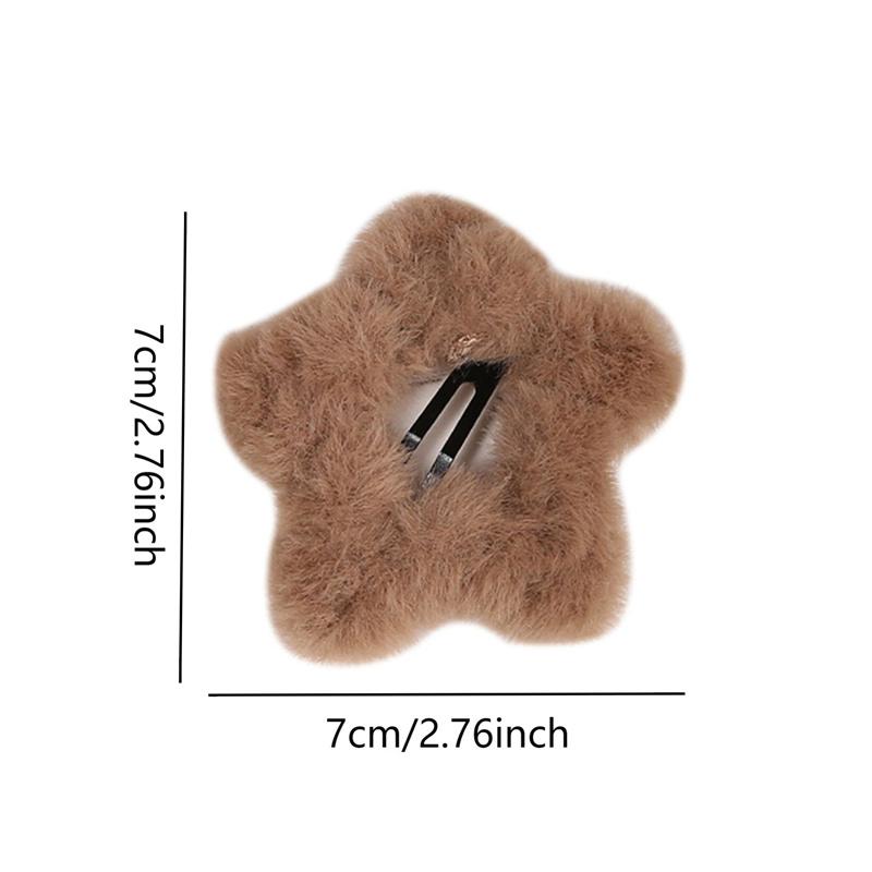 Lot de 5 épingles à cheveux en forme d'étoile pour femme, accessoires de coiffure, mignons et flous, pour l'automne et l'hiver
