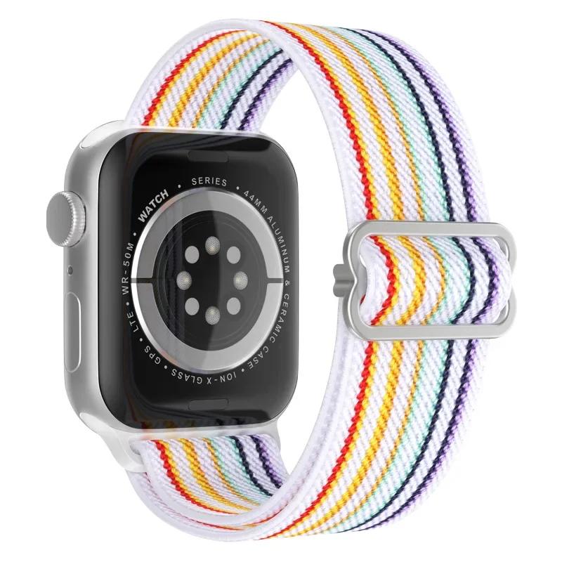 Elastyczny Nylonowy Pasek do Apple Watch ultra 2 49mm Seria 9/8/7 41mm 45mm38/42-40mm/44mm Boho Bransoletka iWatch 6 5 4 3 Se Pasek