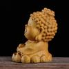 Cute Mini Shakyamuni Buddha Statue, Carved from Premium Natural Boxwood, Perfect for Soto Zen Buddhism, Zazen, or as a Laughing Buddha, Buddhist Altar