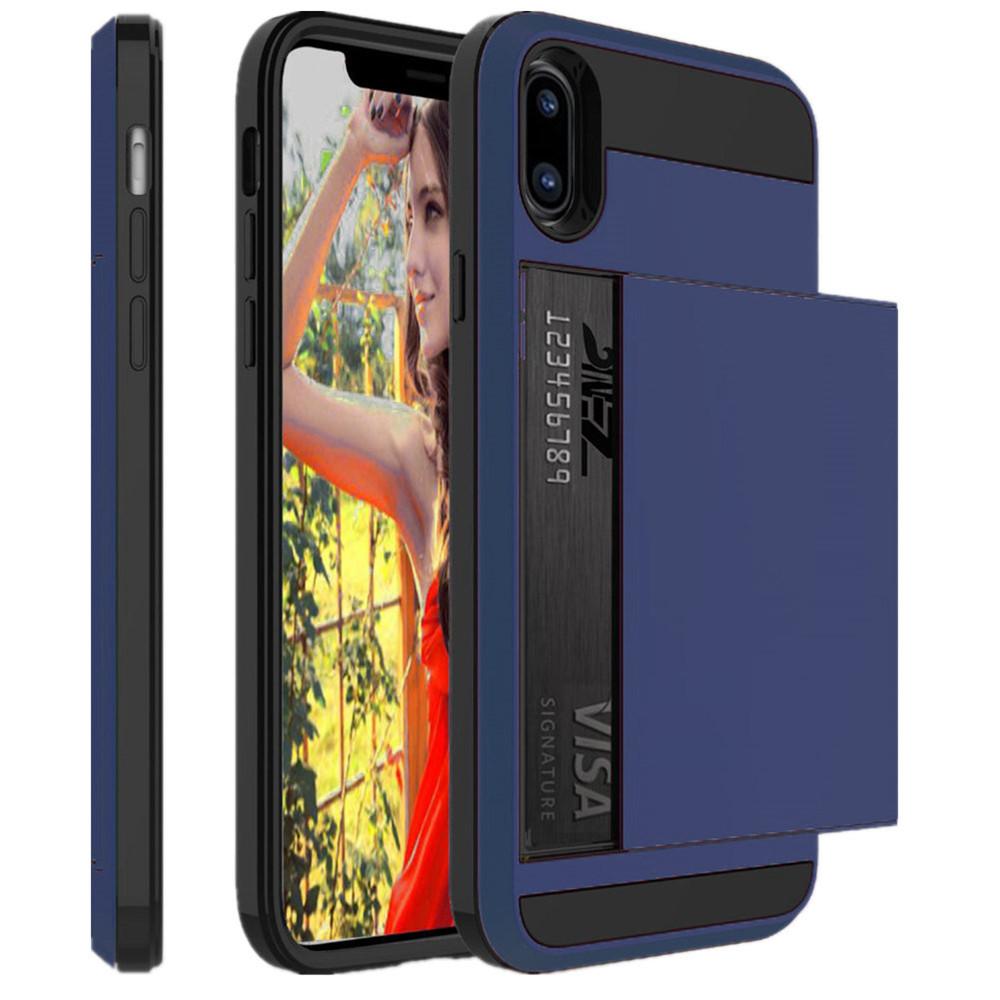 Hybrid-Rüstungs-Hülle für iPhone 14 13 Pro Max Brieftaschen-Hülle Kartenhalter Stoßfester Gummi-Stoßfänger Abdeckung für iPhone 14 Plus Hülle