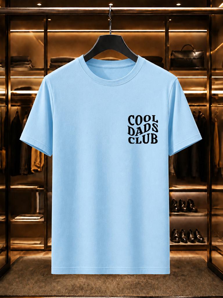 2026 New 100 Cotton Tshirt Cool Dads Club Chest Print Fathers Day Fashion Casual Short Sleeve