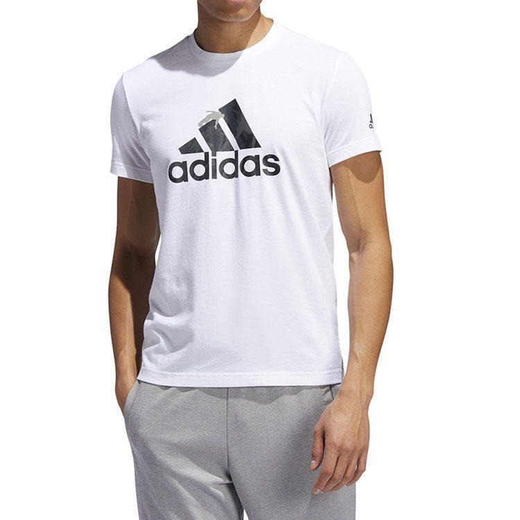 Adidas T Shirts Men's White Crew Neck Moderate FT2816