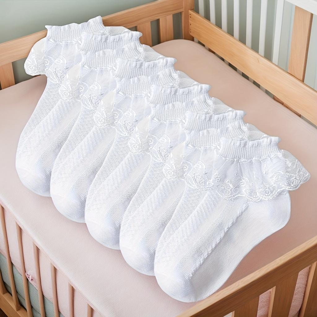 5 Paires de Chaussettes pour Filles Dentelle Volant Respirantes et Confortables Danse Princesse Chaussettes
