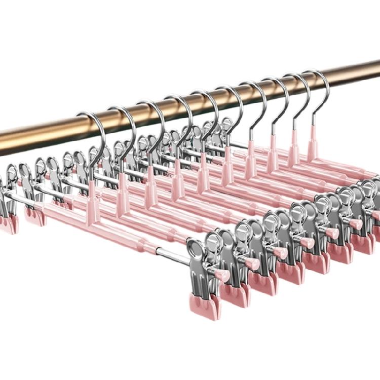 Durable Rusts Proof Multiple Use Adjustable Clothes Hangers Scratch Resistant Clips For Scarves Trousers Storage