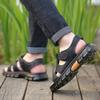 Men's Classic Casual Sandals, Head Layer Cowhide Leather Comfortable and Durable, Beach Vacation Shoes, Non-slip Soft Bottom Outdoor Hollow Sandals