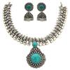 Sasitrends Oxidised German Silver Necklace with Jumki for Women and Girls