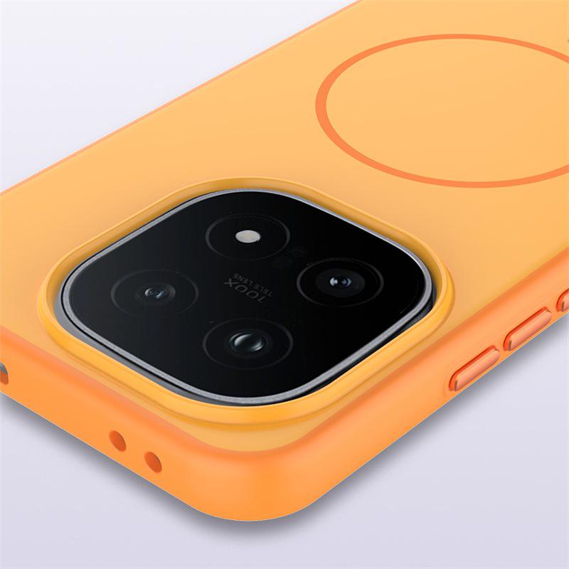 Oppo Find X9 Pro Matný magnetický kroužek, Pocit kůže, Odolný proti pádu, Barevné blokování, Kompatibilní s iQoo 15