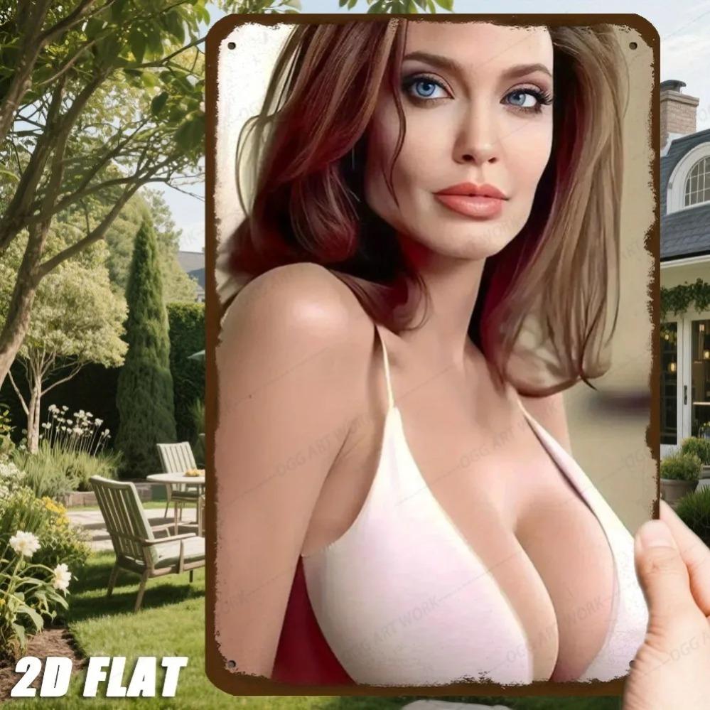 Винтажная металлическая табличка 8x12 дюймов, ретро-женщина, железное настенное искусство для дома, кафе, бара 20x30cm