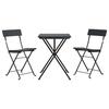 vidaXL 3-tlg. Bistro-Set Klappbar Schwarz Poly Rattan