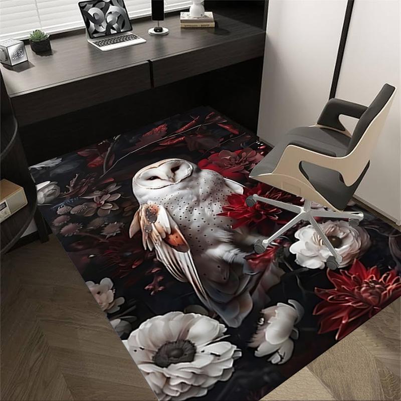 

1pc Owl Flowers Carpet Anti Slip Polyester Floor Mat for office,Bedroom 60cm by 90cm