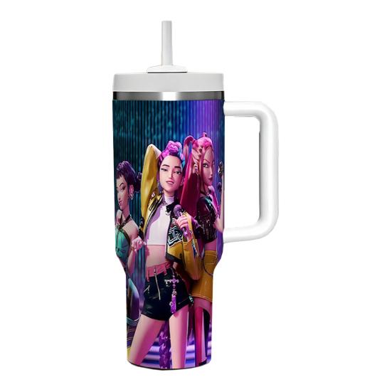 Edelstahlbecher mit Henkel Isolierter Autobecher 40oz Großes Fassungsvermögen Wasserflasche Thermobecher für Reisen Weihnachtsgeschenk für Freunde Familie