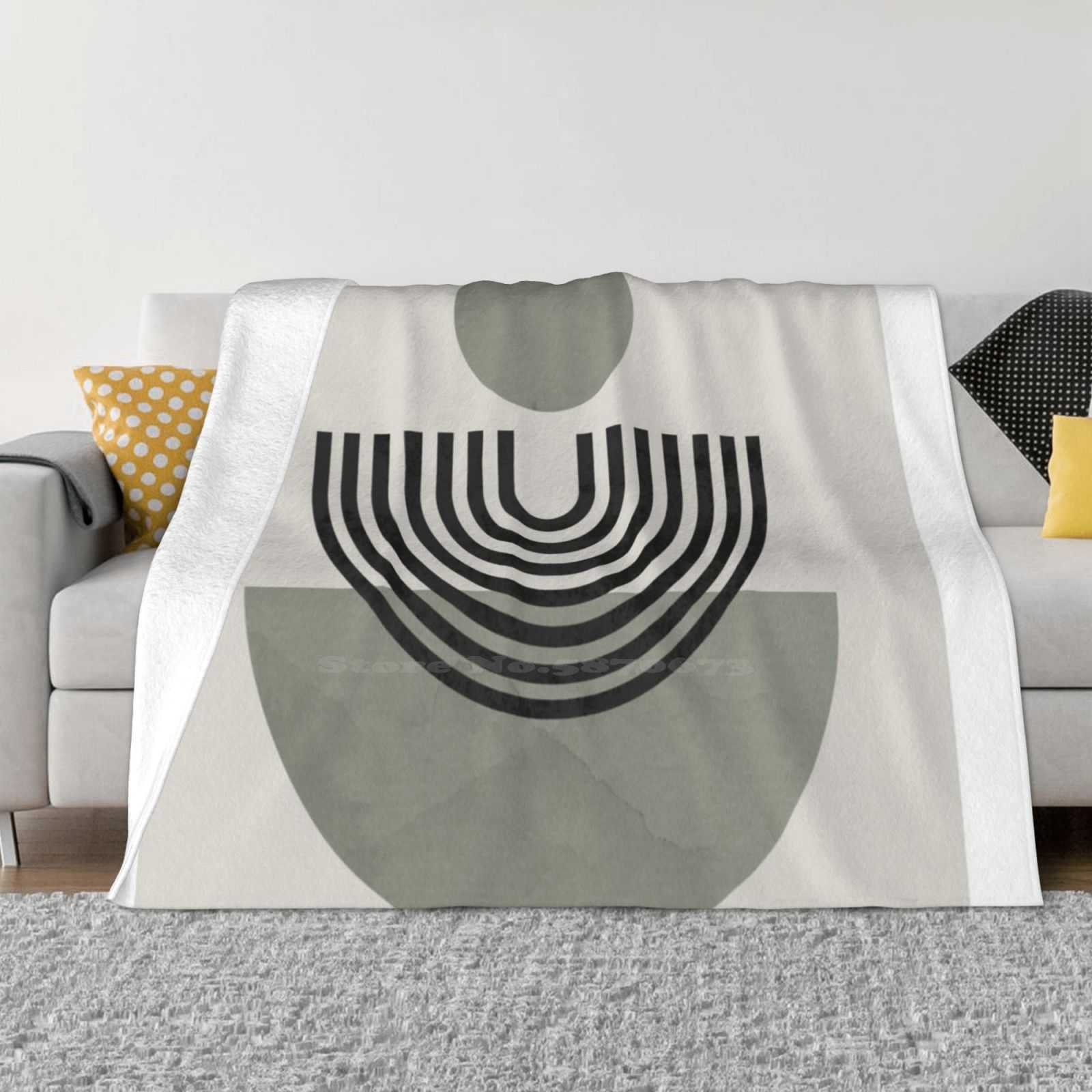 Green Ball In The Sky Fashion Soft Warm Flannel Blanket Green Lines Modern 30x40in