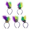 Banquet Prom Party Hairband Woman Mardi Gras Headband Feather Sequins Headband
