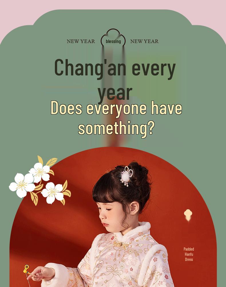 Far Infrared Girls' New Year Tang Suit - Chinese Style Baby Winter Red Formal Dress for First Birthday