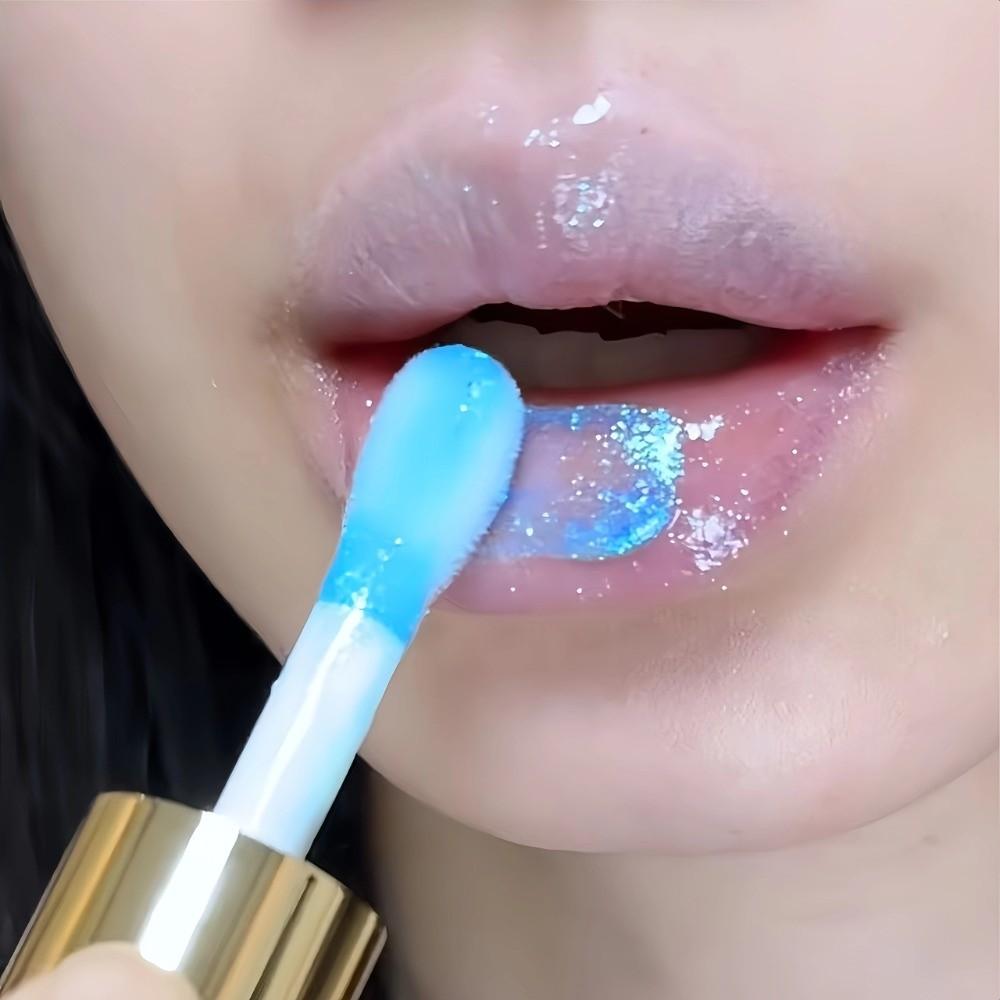 Sparkle Long-Lasting Lip Gloss Non-Fading Non-Sticky Lip Glaze Clear Moisturizing Lip Oil for Women