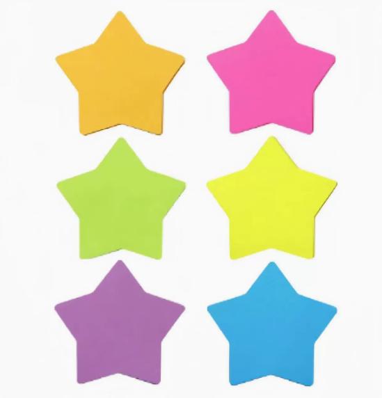 

6 Packs / 180 Sheets of Colored Star Stickers - Self-Adhesive, Suitable for Schools, Offices And Studies