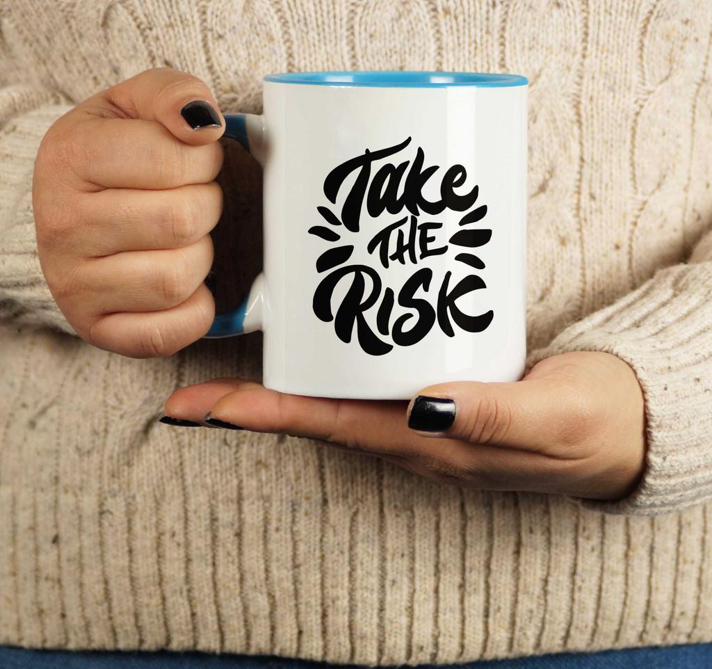 Inkdotpot 11oz Ceramic  Coffee  Mug  Take The Risk Positive Inspirational Quotes Gift For Employee Boss Coworkers