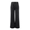 Wide Straight Leg Mid-Rise Loose Pocket Jeans (No Belt) Denim Wide Leg Pants