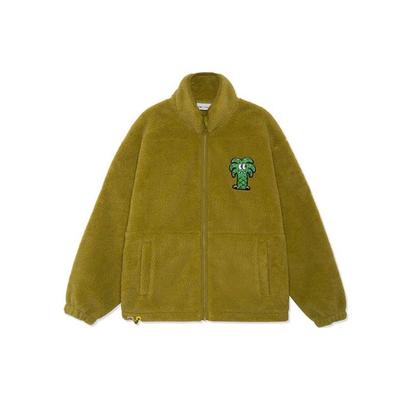 X Steven Harrington Veste en Velours Brodé Motif Amusant Logo Veste Homme Vert Olive AFDRA07-2