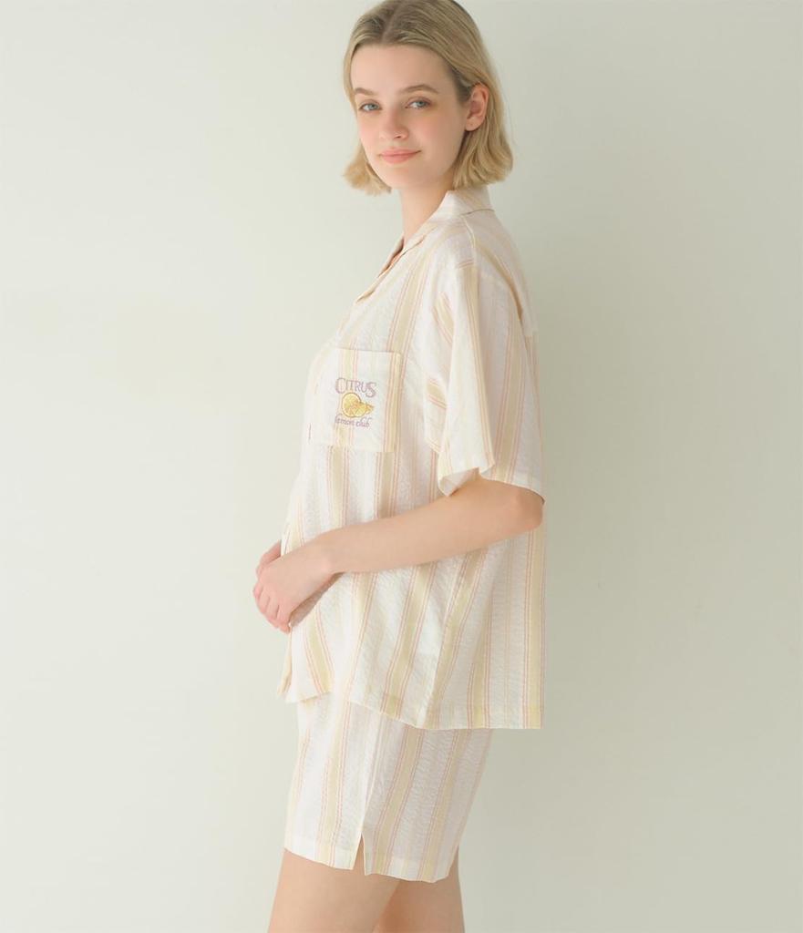 Peach John Easy Shirt One Summer Pajamas, Lemon, Size, Loungewear, Comfortable, Breathable, Non-sticky, Stylish, Cute,