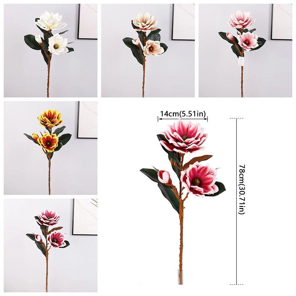 Large Artificial Magnolia Flower Real Touch Realistic Faux Magnolia Branch Handmade EVA Simulation Big Magnolia Garden Decor