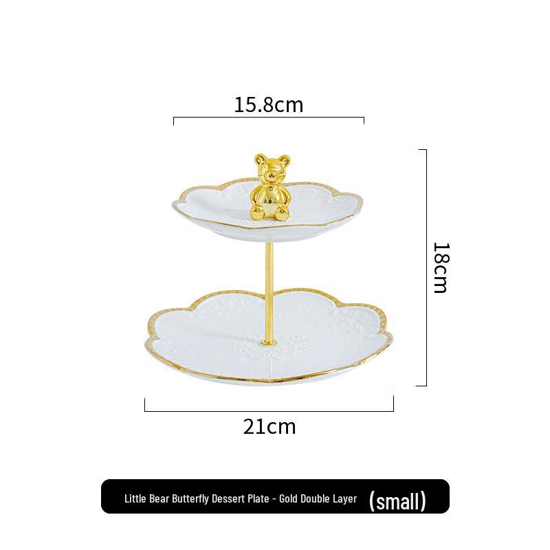 Ceramic Two-Tier Fruit & Snack Plate