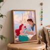 Disney digital oil painting art painting mermaid prince castle seaside romance handmade diy home decorations