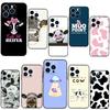 Cute Cow Moo Case For iPhone 12 13 Pro Max X XS XR Plus Case For iPhone 11 14 15 16 Pro Max Coque