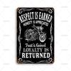 Vintage Metal Tin Sign Inspirational Respect Is Earned Honesty Is Appreciated Art Poster Metal Signs for Man Cave Garage Home