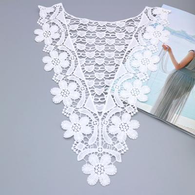 Cuello de Encaje Soluble en Agua, Broche de Bordado de Seda de Leche, Cuello Falso de Bordado Hueco Tridimensional, Accesorios de Encaje Diy