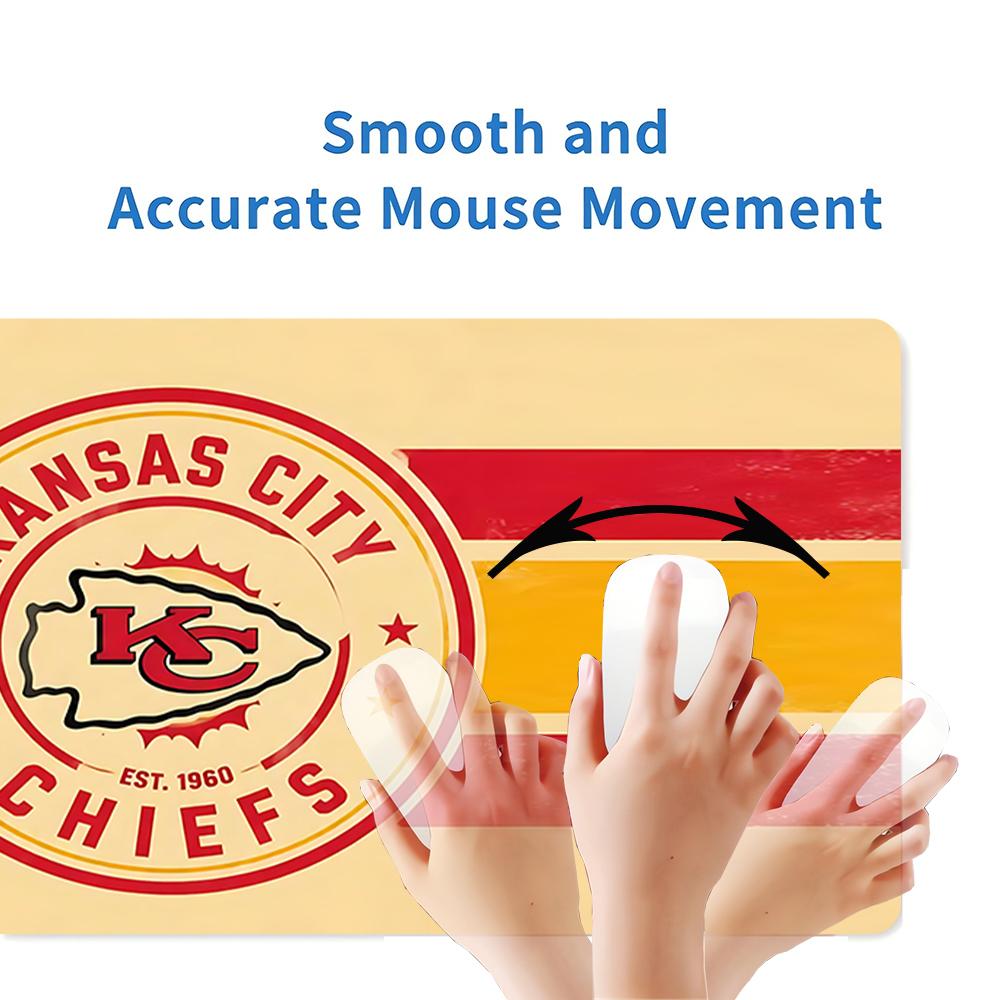 Kansas City Chiefs Emblem Large Gaming Mouse Pad Nonslip Rubber Base Waterproof Desk Mat For Office Pc Laptop