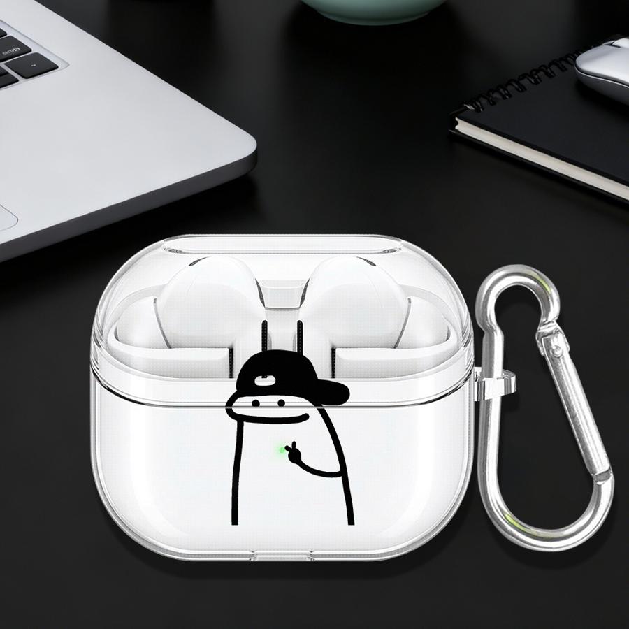 Clear Earphone Cases Cover With Hook Case For Samsung Galaxy Buds 4 Pro 3Pro 2Pro 3 FE Live 4Pro 2 Stickmans Love