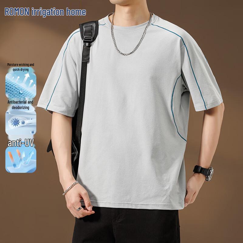 ROMON Men s Anti-UV Loose Fit Short Sleeve T-Shirt XL