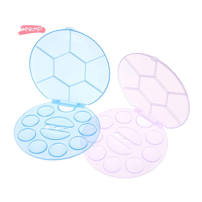 1Pc DIY Nail Art Color Palette with Display Stand Plastic UV Gel Polish Holder Manicure Tool for Drawing Paint Dish