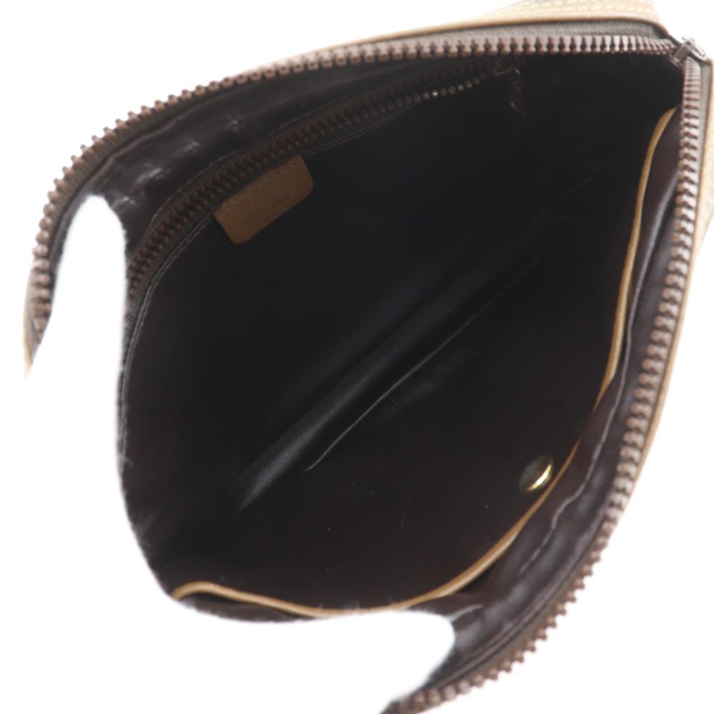 Celine Old Celine Business Bag Macadam Pattern Vintage Brown PVC Mens Used