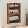 Shoe Cabinet with Shelf Rustic Wood Look 60 x 18 x 90 cm Engineered Wood
