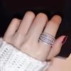 Qixi Festival couples multi-layer design ring women, light lines luxury micro-inlaid zircon jewelry, fashionable and exquisite