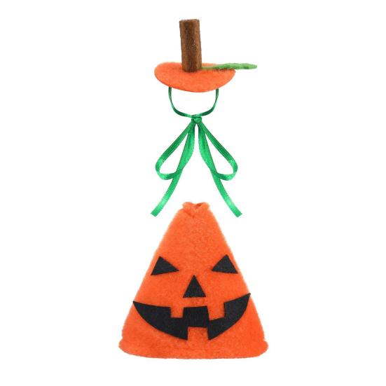 Pumpkin Goose Costume 7 Inch Desk Goose Outfit Halloween Cute Pumpkin Attire with Hat for Tabletop Goose Magnetic Goose Statue Key Holder