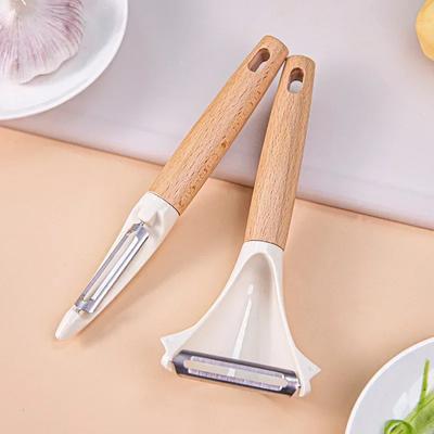 Pelapatate in legno per frutta e verdura, pelapatate per patate, carote e cetrioli, utensili e accessori da cucina per pelare.